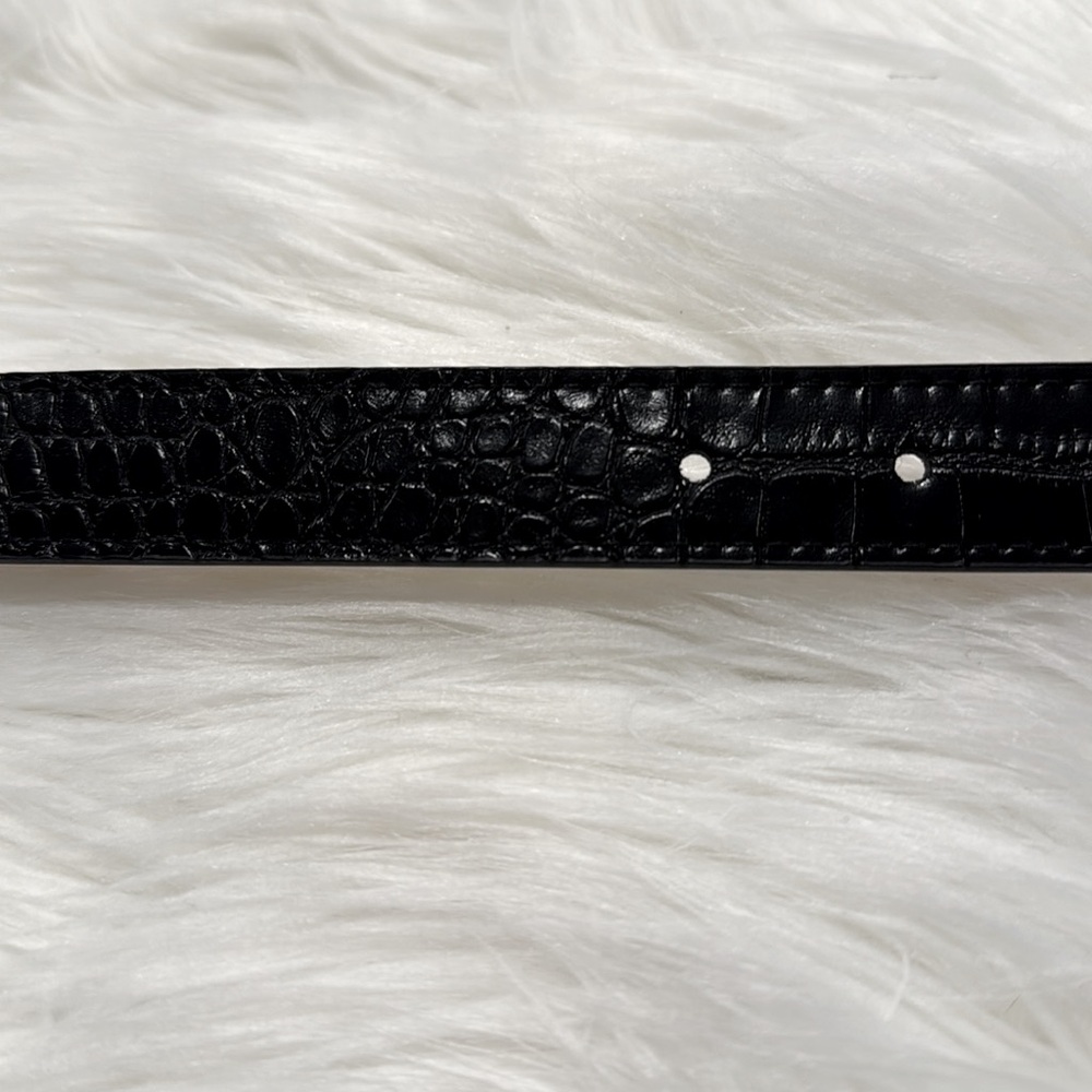 NWT Gianni Bernini Black Croc-Embossed Faux Leather Belt Bag - Picture 5 of 6